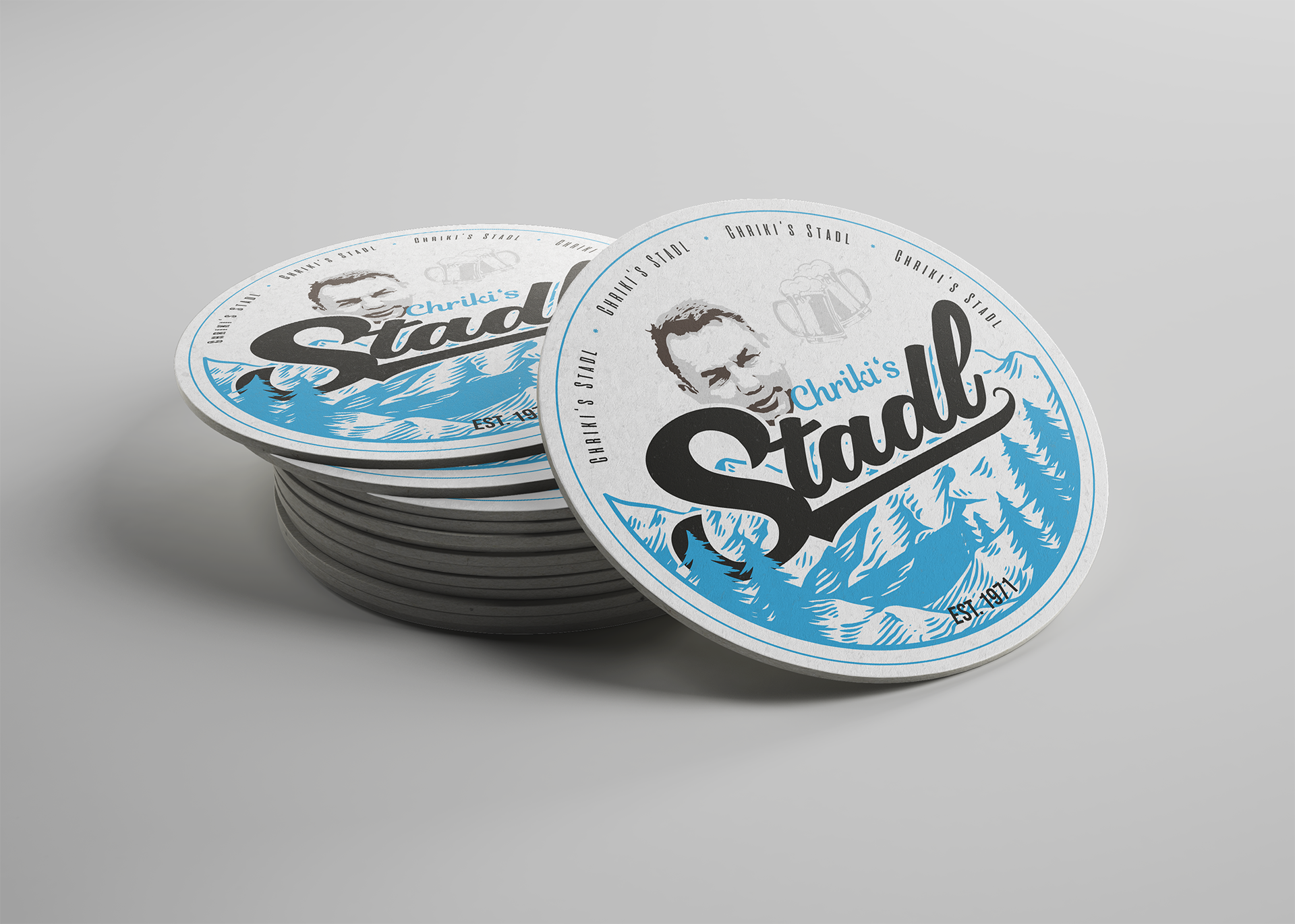 Geschenkidee – Bierdeckel ‚Chrikis Stadl‘